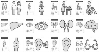 Tıp satır Icon set.