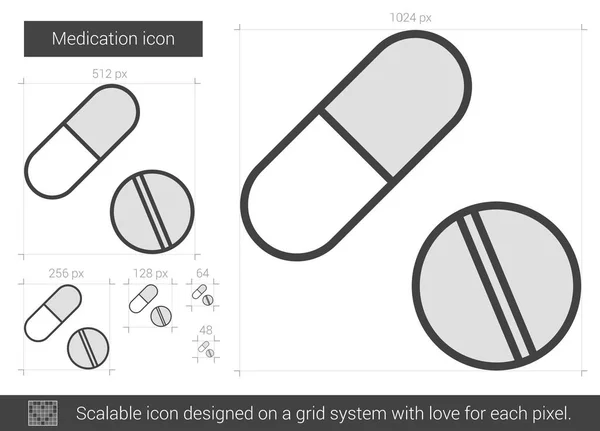 Icône ligne de médicament . — Image vectorielle