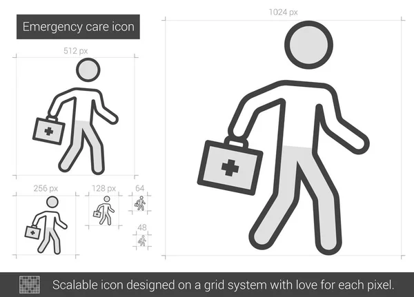 Pictogram van de lijn van de spoedeisende behandelingen. — Stockvector