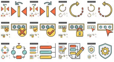 İçerik baskı satırı Icon set.