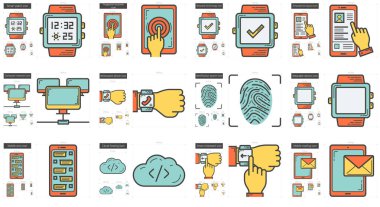 Hareket satırı Icon set.