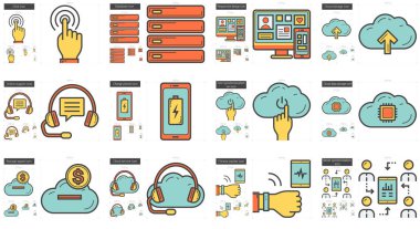 Hareket satırı Icon set.