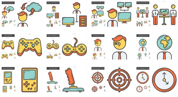 Conjunto de iconos de línea Hi-Tech . — Vector de stock