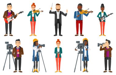 Medya insanların karakter kümesi vektör.