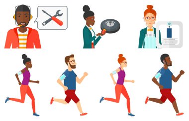 Vektör modern teknolojiler kullanarak halkı ayarla.