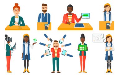 Vektör modern teknolojiler kullanarak halkı ayarla.