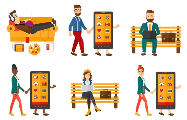 Vector set of business characters. — Stock Vector