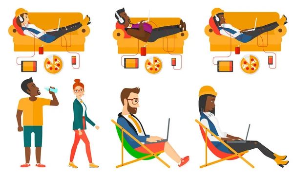 Vektor set olahraga dan karakter bisnis  . Stok Vektor