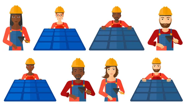Vector set of constructors and builders characters — Stock Illustration Vector set of constructors and builders characters Royalty Free Stock Vectors
