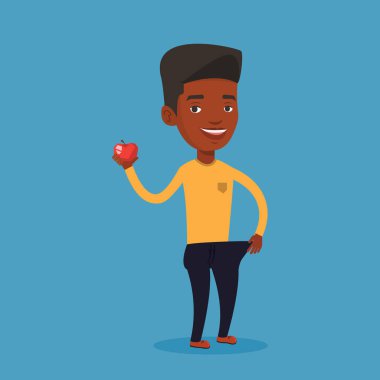 İnce pantolon onun diyet sonuçlar erkekte.