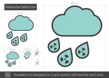 Radyoaktif serpinti satırı simgesi.