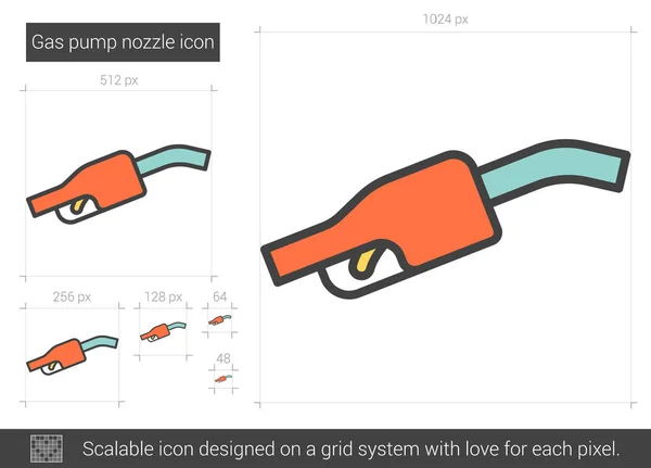 Gas pump munstycke ikon. — Stock vektor