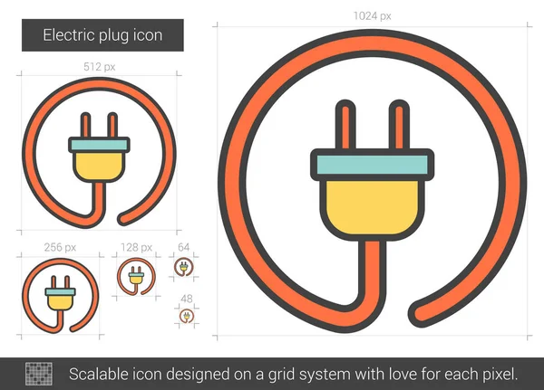 Icône de ligne de prise électrique . — Image vectorielle