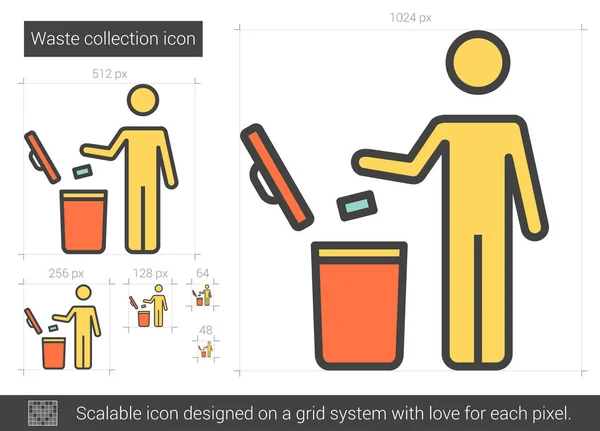 Icono de línea de recogida de residuos . — Archivo Imágenes Vectoriales