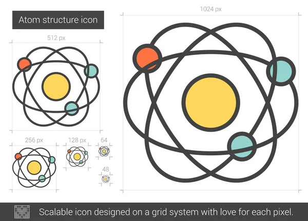 Atom struktury linii ikona. — Wektor stockowy