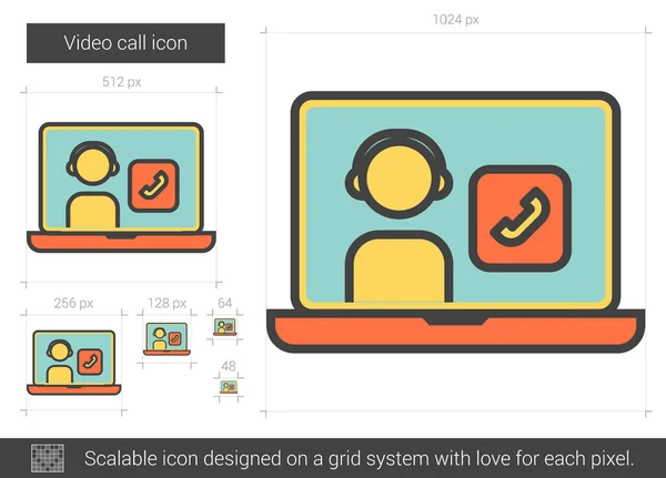 영상 통화 라인 아이콘. — 스톡 벡터
