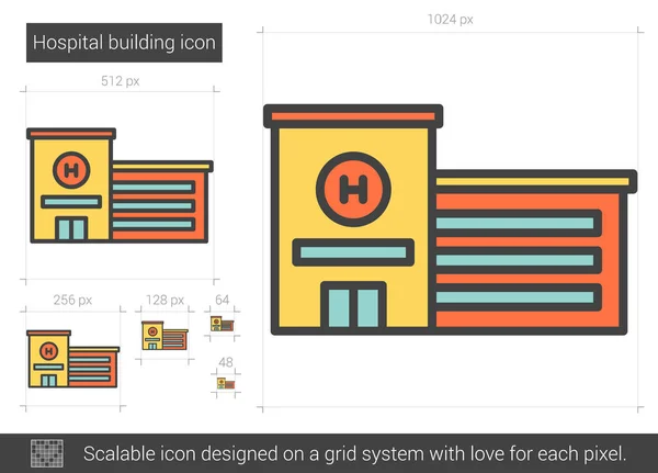 Ikone des Krankenhausbaus. — Stockvektor