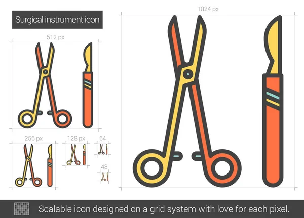 Instrumentos quirúrgicos icono de línea . — Archivo Imágenes Vectoriales