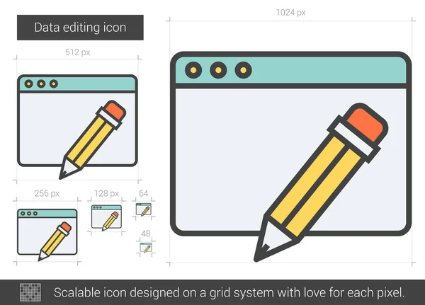 Gegevens bewerken lijn pictogram. — Stockvector