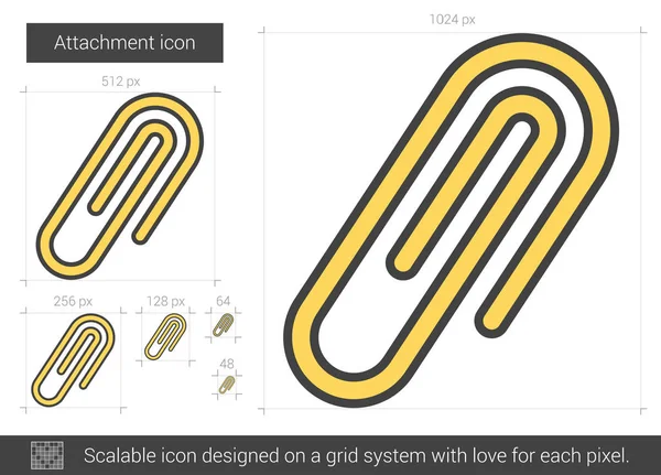 Befestigungszeilen-Symbol. — Stockvektor