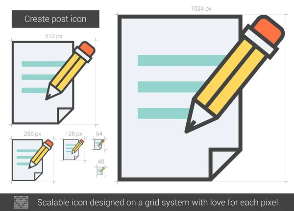 Crear post línea icono . — Archivo Imágenes Vectoriales