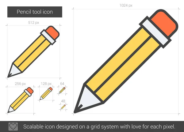 Pencil tool line icon. — Stock Vector