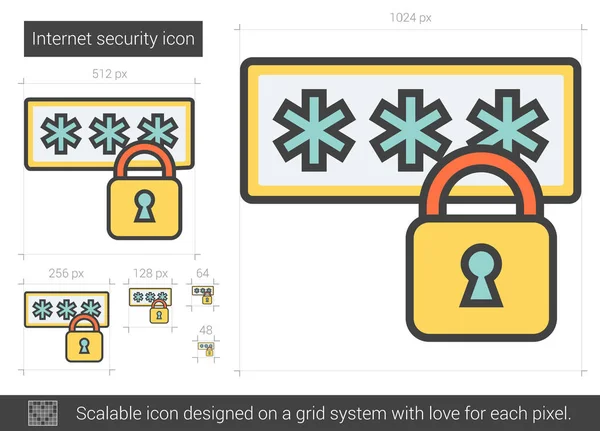 Internet security linii ikona. — Wektor stockowy