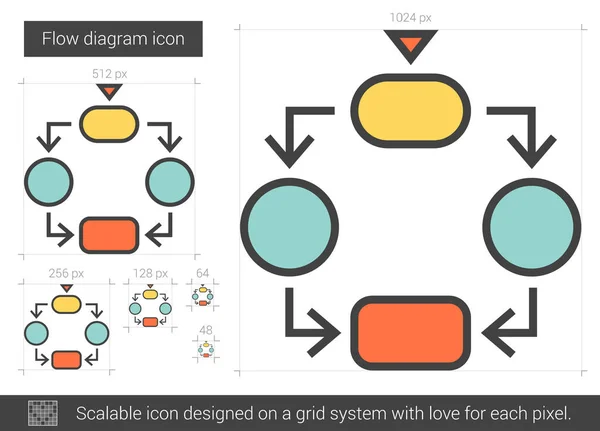 Flow diagram line icon. — Stock Vector