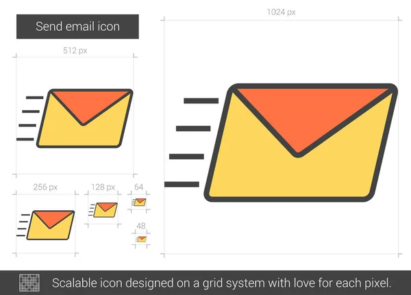 Enviar icono de línea de correo electrónico. — Vector de stock