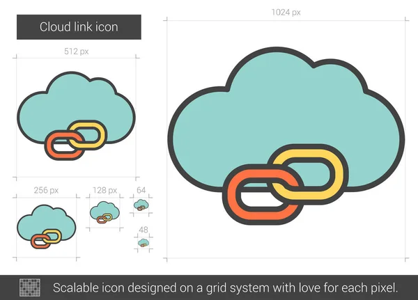 Cloud-Link-Line-Symbol. — Stockvektor