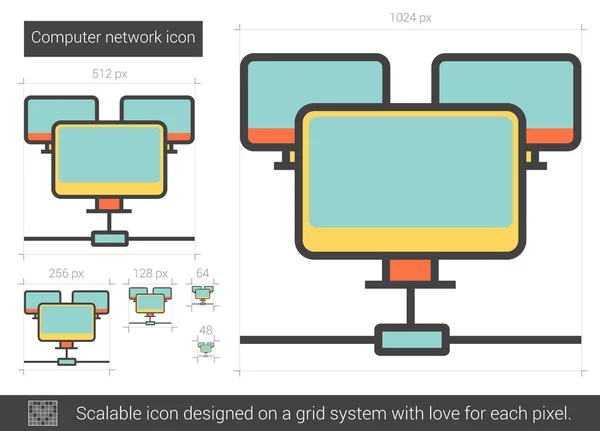 Computer lijn netwerkpictogram. — Stockvector