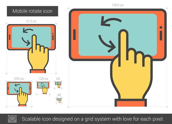 Mobile rotate line icon. — Stock Vector