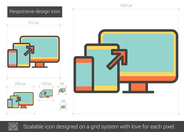 Ícone de linha de design responsivo. —  Vetores de Stock