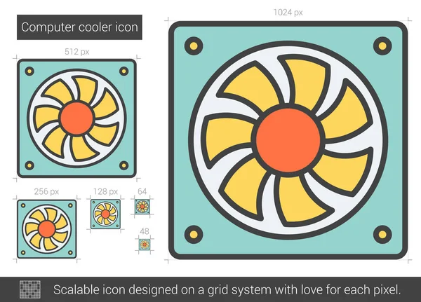 Icono de línea enfriador ordenador . — Archivo Imágenes Vectoriales