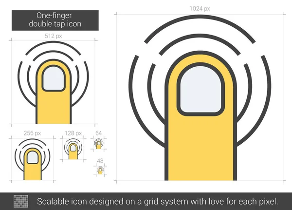 Een-vinger dubbele kraan lijn pictogram. — Stockvector