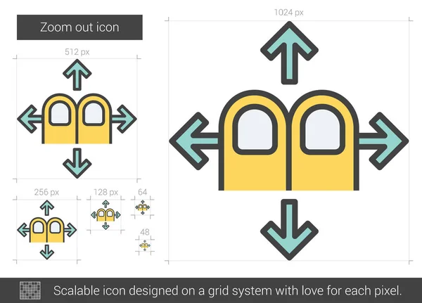Zoom out ícone de linha. — Vetor de Stock