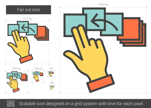 Fan uit lijn pictogram. — Stockvector