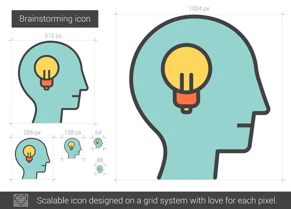 Brainstorming line ikon. — Stock vektor