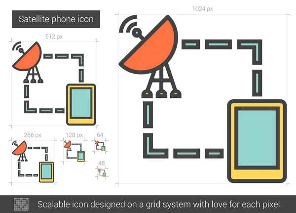 Satelliet telefoon lijn pictogram. — Stockvector