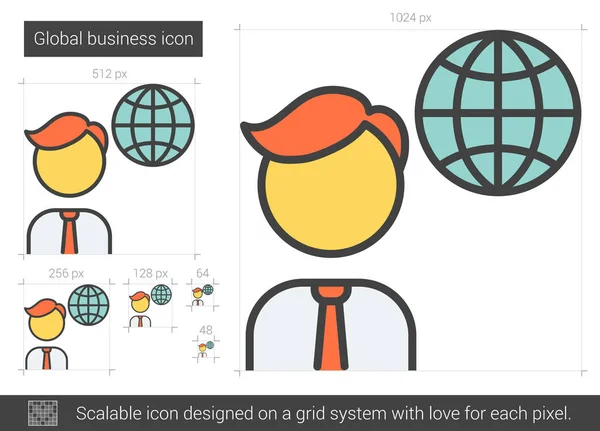 Ícone de linha de negócios global . —  Vetores de Stock
