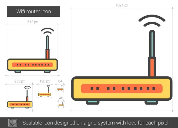 Wifi路由器线图标. — 图库矢量图片