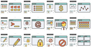 Uygulama satır Icon set.