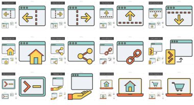 Uygulama satır Icon set.