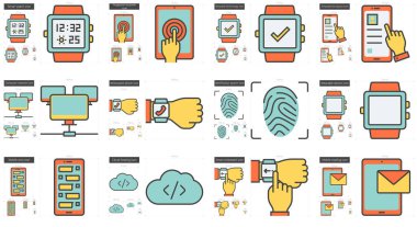 Hareket satırı Icon set.