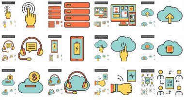 Hareket satırı Icon set.