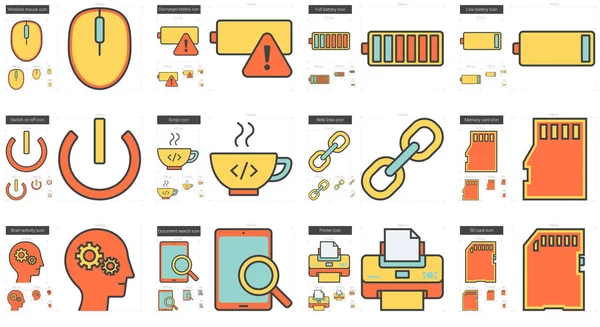 Set de iconos de línea de tecnología. — Vector de stock