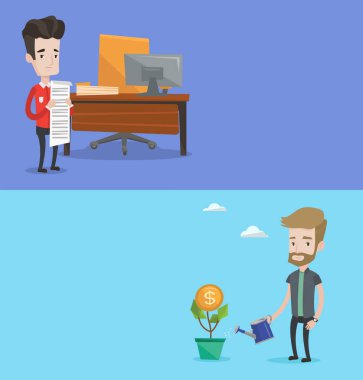 İki iş afiş metin için yer ile.