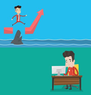 İki iş afiş metin için yer ile.