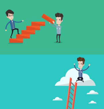 İki iş afiş metin için yer ile.