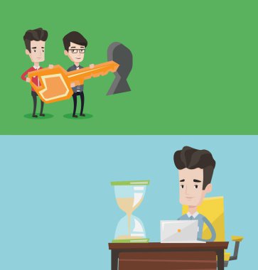 İki iş afiş metin için yer ile.